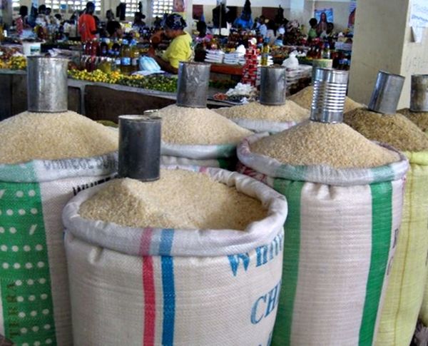 Bags Of Rice Being Sold