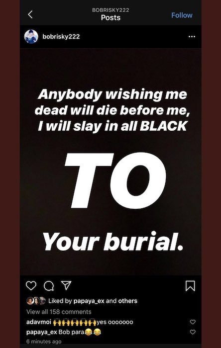 Bobrisky death react