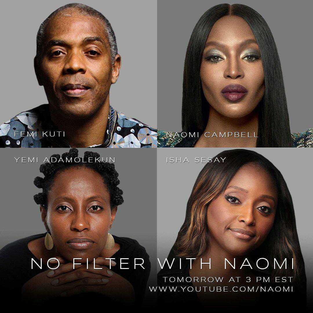 Naomi Campbell, Femi Kuti, Isha Sesay, Yinka Adamolekun