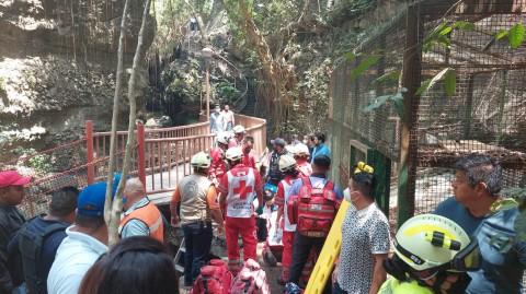 Bridge collapses during its opening ceremony sending mayor and guests into river