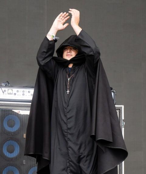 Pete Doherty later took to the stage in a cape