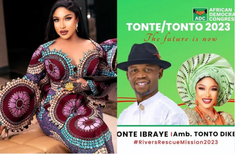 How Tonto Dikeh allegedly turned down N85m from a big political party just to join ADC