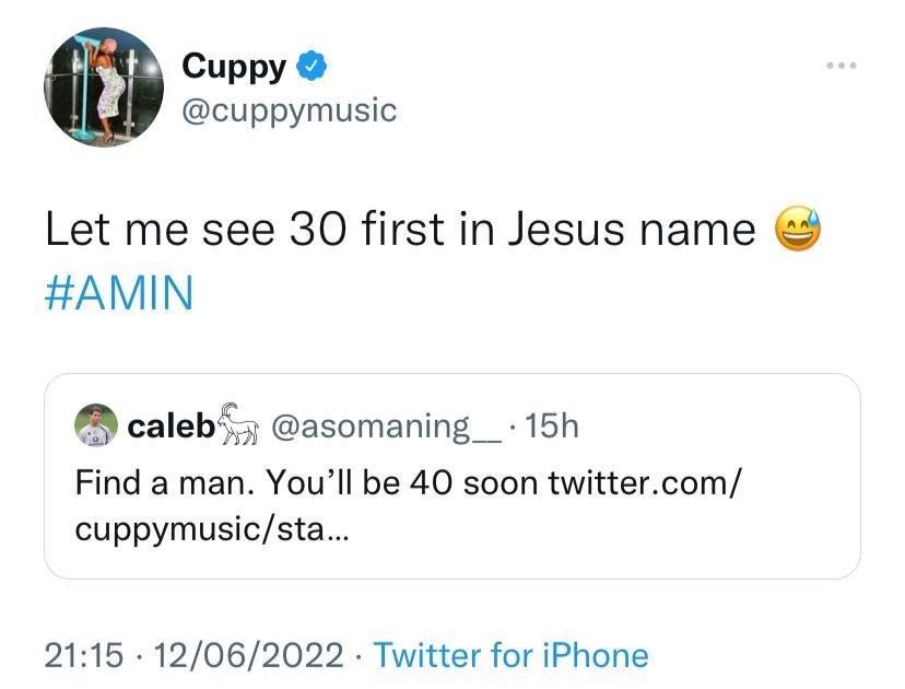 “Find A Man, You Will Be 40 Soon” – Man Slams DJ Cuppy