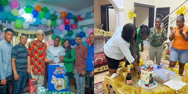 Moses Simon celebrates 27th birthday with cake and wine