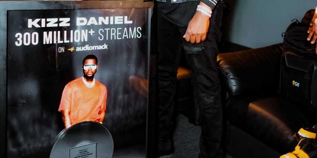 Kizz Daniel receives plaque from Audiomack for hitting over 300 million streams