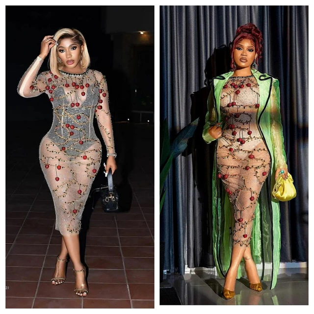 Mercy Eke and Diiadem in matching outfits