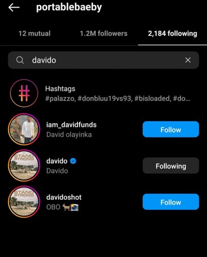 Davido Unfollows Portable On IG After Being Paid To Campaign For APC In Osun State