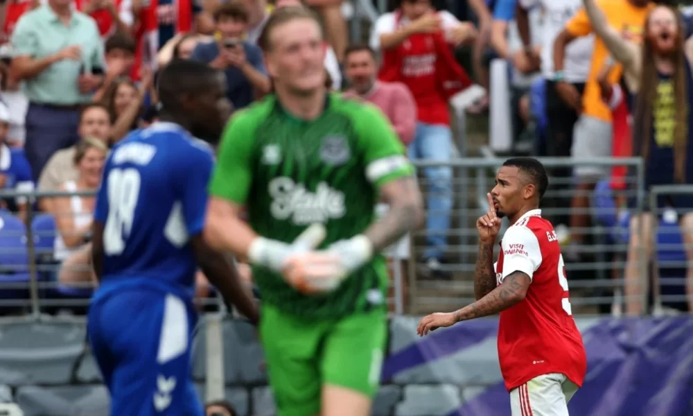 Jesus scores in Arsenal’s 2-0 win over Everton