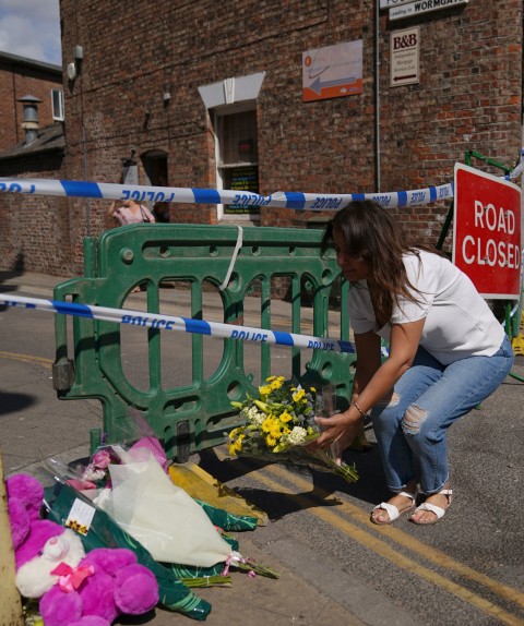 Floral tributes left near to the scene