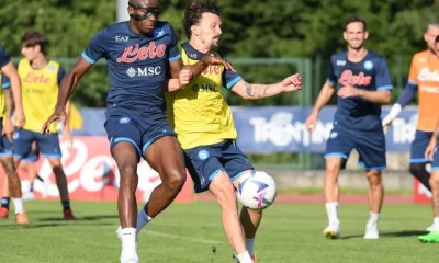 A picture of Osimhen in training with Napoli has gone viral on social media