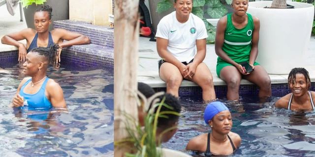 WAFCON 2022 Super Falcons take to swimming pool for recovery session after loss to Morocco [Photos]