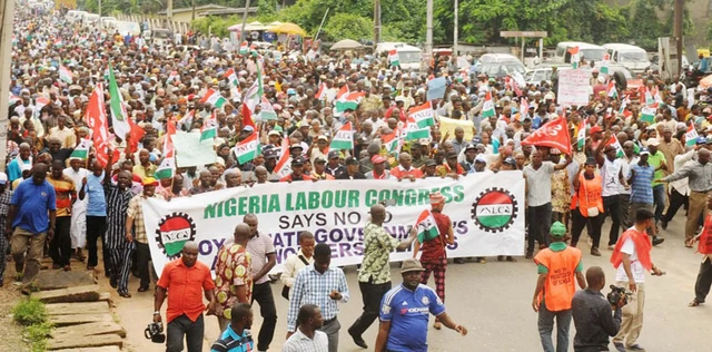 A protest organised by Nigeria Labour Congress.