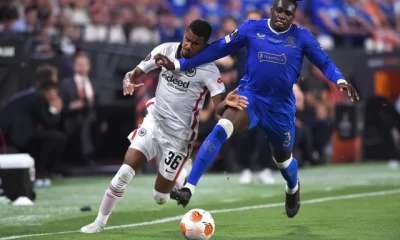 Calvin Bassey in the Europa League final against Eintracht Frankfurt