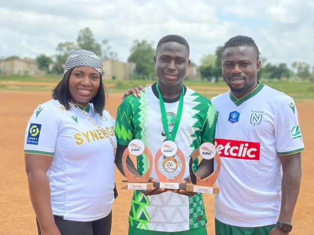 Moses Simon and wife celebrate Golden Eaglets star Michael Emmanuel