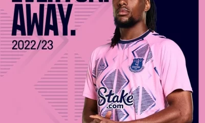 SUPER EAGLES Alex Iwobi models Everton away jersey [Photos/videos]