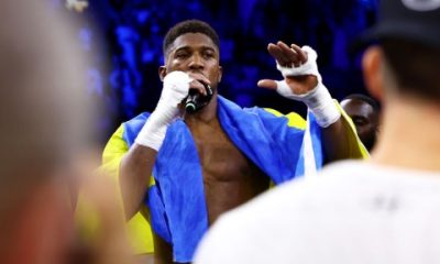 Anthony Joshua throws Usyk’s world titles out of the ring before delivering passionate rant after defeat
