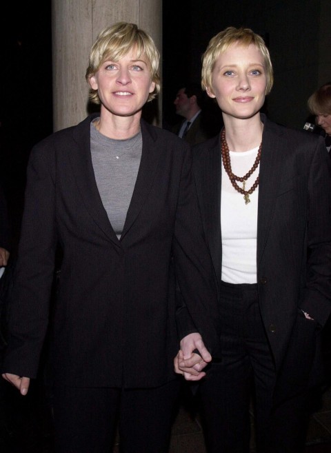 Heche (right) previously dated Ellen DeGeneres (left)