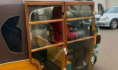 Viral picture of a Keke with glass doors