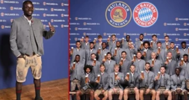 Sadio Mane refuses to hold up beer in Bayern Munich team photo