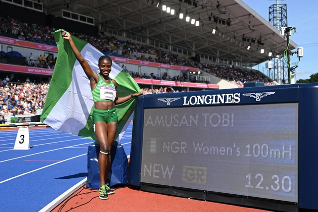 Amusan took Gold, Jamaica’s Britany Anderson took silver with 12.23sec