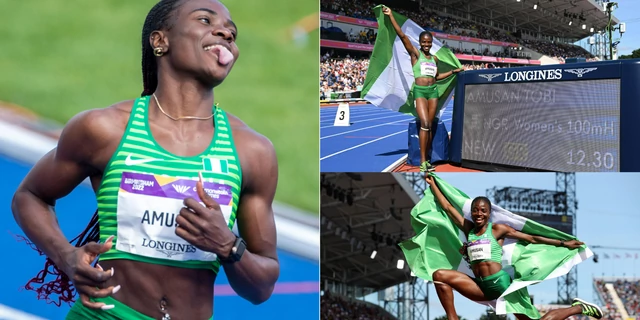 Tobi Amusan wins a gold medal at the Commonwealth Games and breaks a record