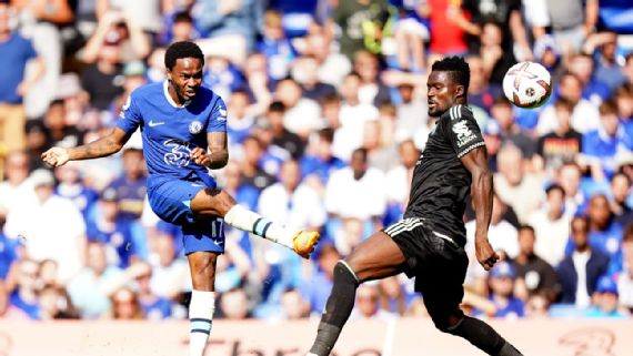 Sterling scores his first goal for Chelsea since joining from Manchester City