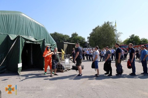 Nuclear disaster response drills in Dnipro on Tuesday