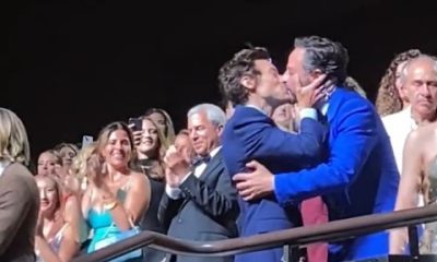 Harry styles kisses Nick kroll by celebrating 'Don’t Worry Darling' standing ovation
