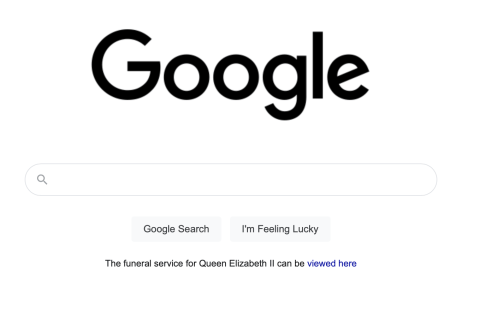 Google’s logo turns black for the Queen