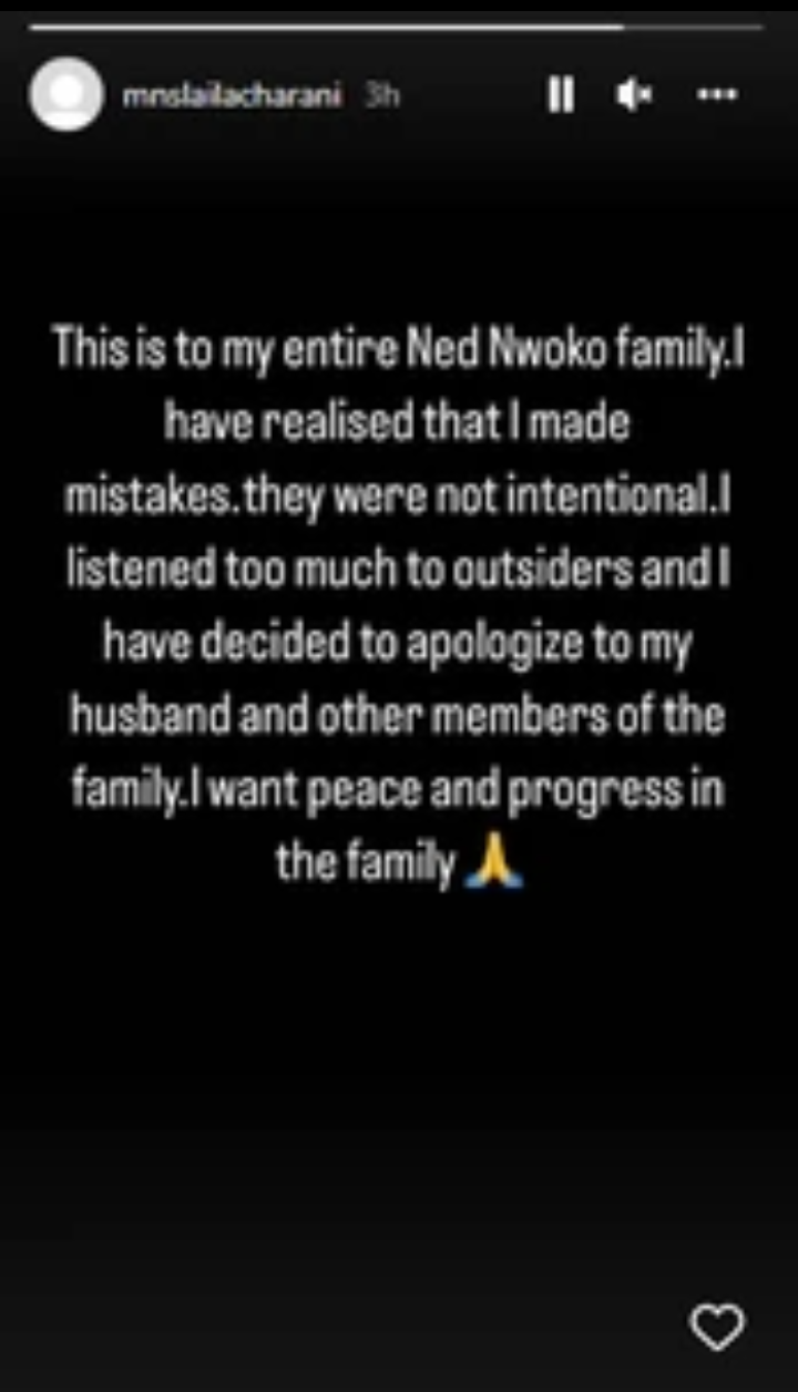 Ned Nwoko’s 5th wife Laila apologises to him