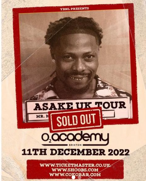 Asake sells out O2 London show, announces second show