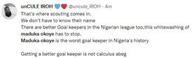 Nigerian Reactions to Maduka Okoye's boner in Algeria friendly