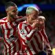 Atletico Madrid forward Antoine Griezmann celebrates after scoring a late winner against Porto in the Champions League