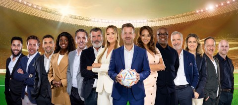 The ITV World Cup broadcast team with Sam second left, boasts Roy Keane, sixth from left, who Sam says is such a funny man despite his ‘steely’ exterior