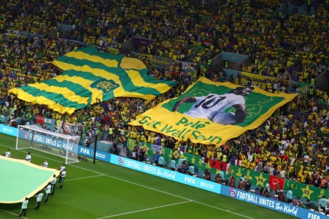 Brazil fans paid tribute to their hero on Friday