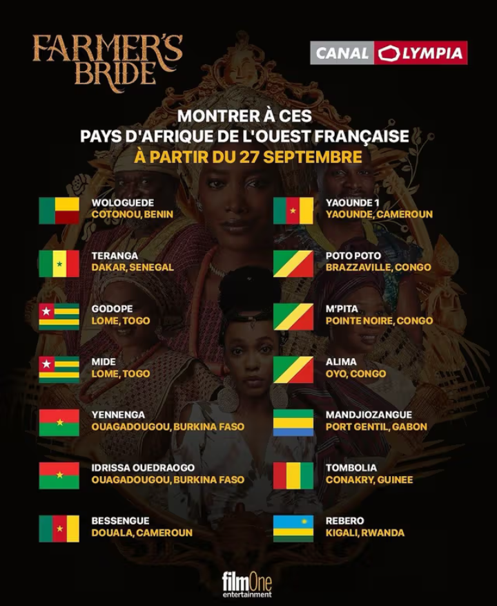 Farmer’s Bride will hit cinemas in all francophone countries in Africa