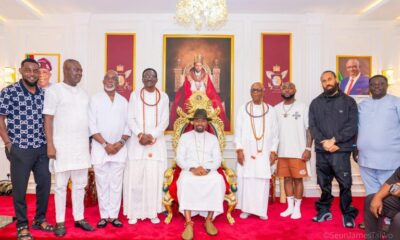 Warri AGAIN: Davido, Phyno and others visit Olu of Warri