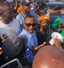 #October1protest: Sowore joins protesters in Lagos