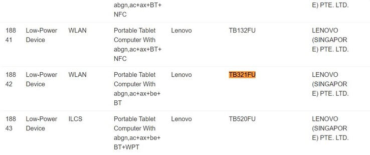 Lenovo's Legion Y700 tablet appears on IMDA's website.