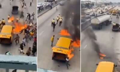 Driver and conductor set LASTMA officer ablaze during arrest attempt in Lagos